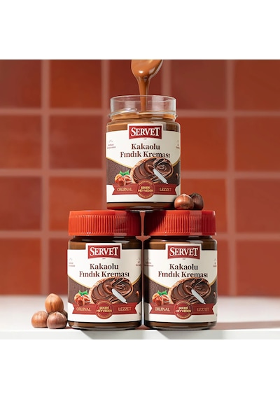 Servet Şeker İlavesiz Kakaolu Fındık Kreması 315 Gr 3 Lü Paket
