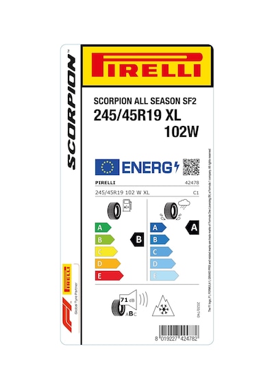 Pirelli 245/45R19 102W Xl Scorpion All Season Sf2 Dört Mevsim Lastiği 2025