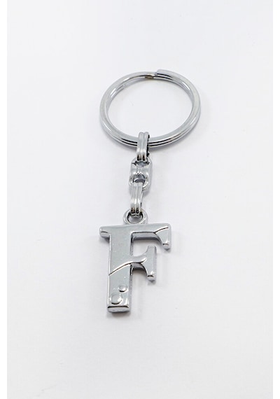 Gümüş Renkli Metal F Harfi Anahtarlık / Harfli Çanta Süsü