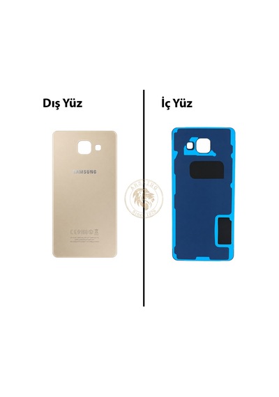 Samsung Galaxy A5 2016 A510 Gold Renk Arka Kapak Arka Cam Batarya Kapağı Pil Kapağı Lazer Kesim Back Cover Galaxy A5 2016 Uyumlu