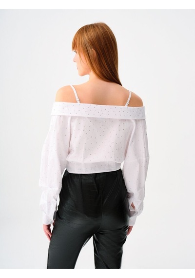 LOFT Crop Kadın Gömlek U.kol Lf2037925 Q1.v1 Beyaz