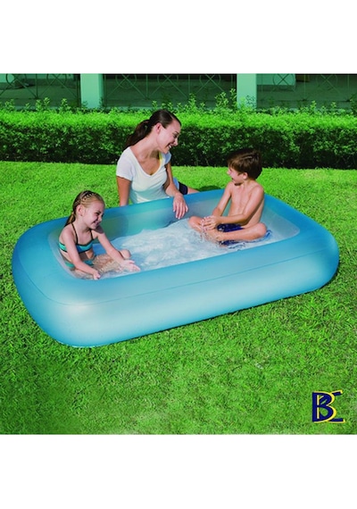 Pompa Seçenekli- Bestway 51115 Şişme Zeminli Bebek Çocuk Havuzu Mavi Çok Renkli