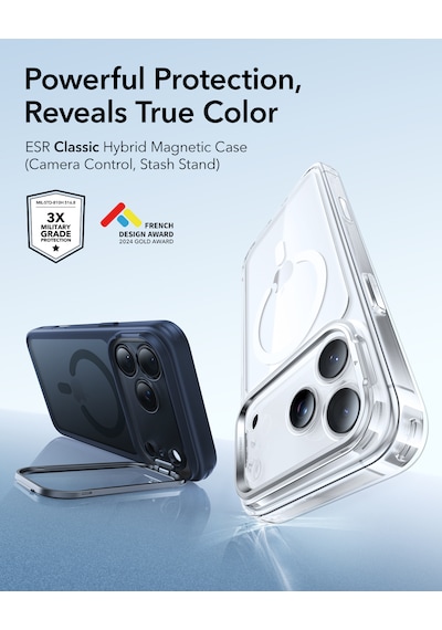 Esr Apple Uyumlu iPhone 17 Pro Classic Hybrid Magsafe Standlı Kılıf - Kamera Kontrol Buton - Buzlu Mavi Buzlu Mavi Esr Apple Uyumlu iPhone 17 Pro Classic Hybrid Magsafe Standlı Kılıf - Kamera Kontrol Buton - Buzlu Mavi Buzlu Mavi
