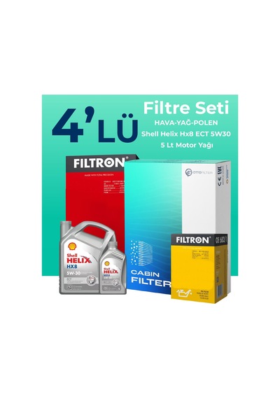 Filtron Kia Sportage 1.6 Dizel Filtre Bakım Seti Shell Motor Yağlı 2018-2022 4 Lü