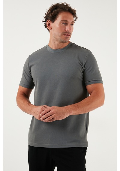 Buratti Streç Pamuklu Slim Fit Sıfır Yaka Erkek T Shirt 5902639 Açık Haki