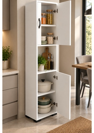 Sulorahome Beyaz Çok Amaçlı Mutfak Erzak Dolabı 35 Cm