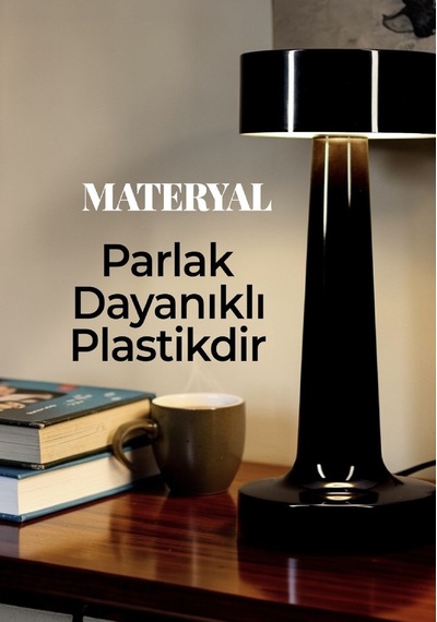 Avec Dokunmatik Masa Lambası 3 Işık Renkli Dim Ayarlı Şarjlı Masa Lambası Ledli Abajur Siyah Siyah