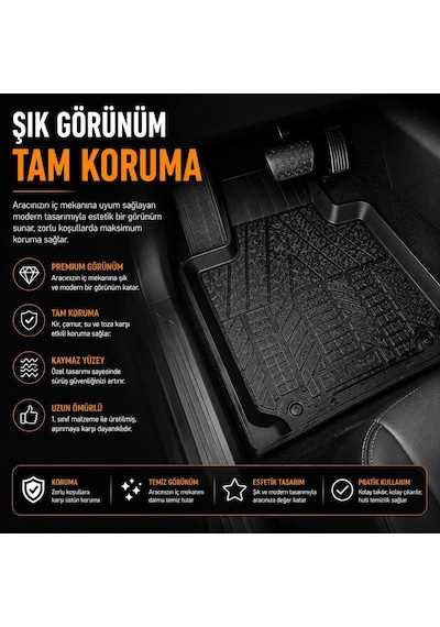 Wöbermann Fiat Linea Uyumlu 4d Premium Oto Paspas Takımı Kesilebilir Universal Yapı
