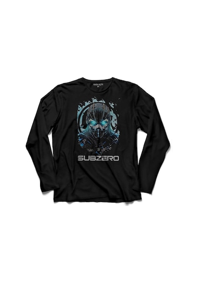 Mortal Kombat Sub Zero Logo Uzun Kollu Tişört Baskılı Çocuk T-shirt 001