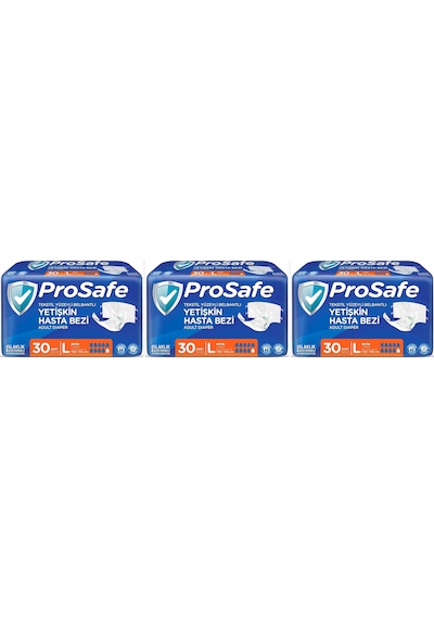 Prosafe Belbantlı Large Büyük Boy Hasta Bezi 90 Adet 3x30 Paket L