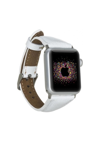 Bouletta Apple Watch Uyumlu Deri Kordon 38-40-41Mm Slim F3 Beyaz
