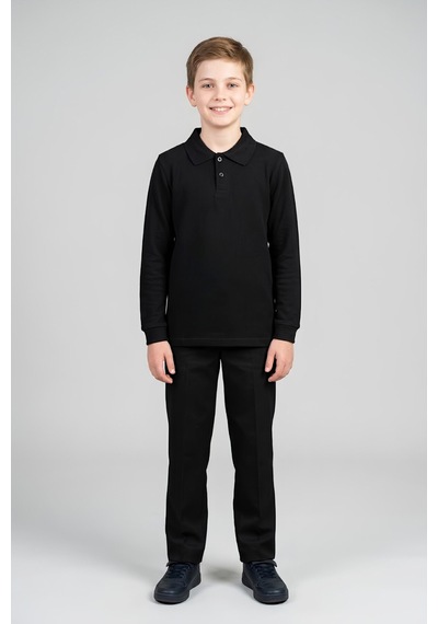 Modanino Erkek Çocuk %100 Pamuk Ve Okul Tarz T-shirt 6-16 Yaş 12798mrt Siyah