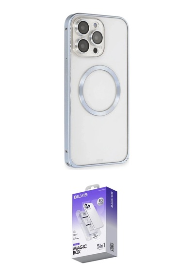 İeg Apple iPhone Uyumlu 13 Pro Max Kılıf Ahenk Işık Serisi - Siyah Bilvis 5in1 3d Magic Cam Ekran Koruyucu Yeşil