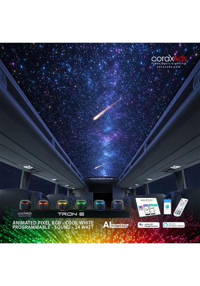 Otobüs Ambiyans Aydınlatma Fiber Optik Yıldız Tavan Seti Çok Renkli