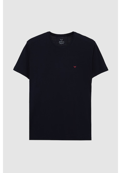 D's Damat Ds Damat Regular Fit Siyah Düz Nakışlı %100 Pamuk T-shirt 4hc140632006m Siyah