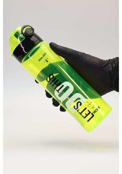 Su Matarası Tritan Geniş Ağız Su Şişesi Lets Do This Spor Matarası Suluğu Bpasız 630 Ml Sarı 0102