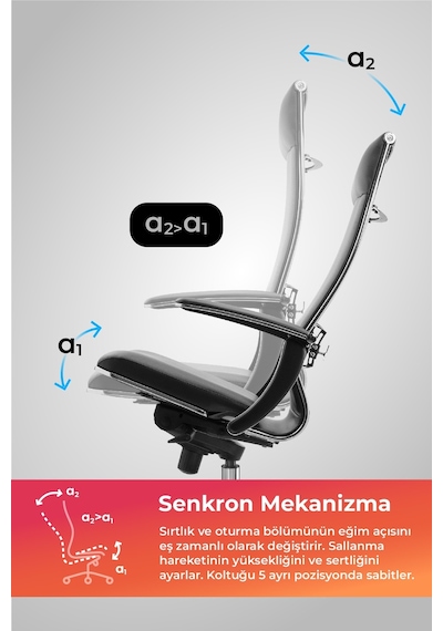 Samurai Ergonomik Koltuk Bel Destekli, Tekerlekli, Yükseklik Ayarlı, Deri Makam Koltuğu -2d7.4.1.61 Çok Renkli Samurai Ergonomik Koltuk Bel Destekli, Tekerlekli, Yükseklik Ayarlı, Deri Makam Koltuğu -2d7.4.1.61 Çok Renkli
