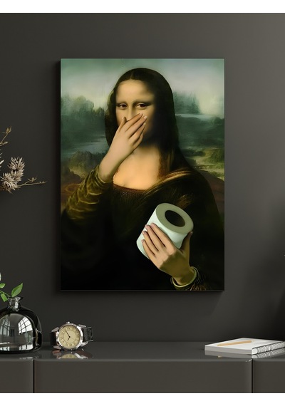 Peçete Tutan Monalisa Canvas Tablo Ev Ofis Mutfak Dekorasyonu Kanvas Duvar Tablo
