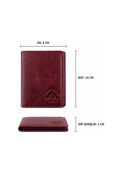 Alphaclub Bag Erkek Hakiki Deri Bordo Mıknatıslı Cüzdan Ve Kartlık