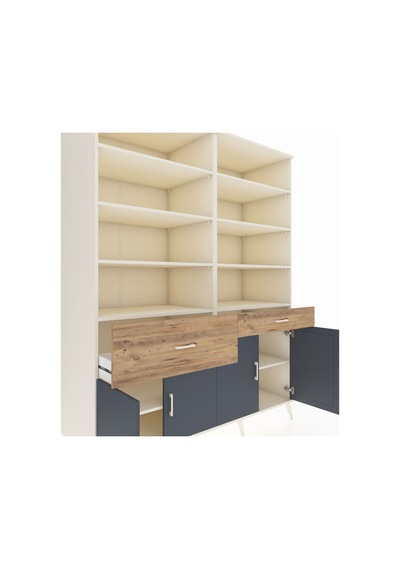 Kronos Gardrop 10 Raflı 2 Çekmeceli 4 Kapaklı 176x59x221 Aytaşı-antrasit/çam Antrasit/çam Kronos Gardrop 10 Raflı 2 Çekmeceli 4 Kapaklı 176x59x221 Aytaşı-antrasit/çam Antrasit/çam