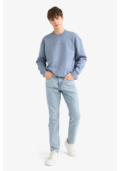 Defacto Boxy Fit Bisiklet Yaka Baskılı Sweatshirt X8282az25augr171 Gri