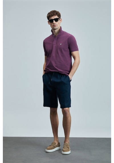 Lufian Erkek Laon Smart Polo T-shirt 111040206 Bordo Çok Renkli