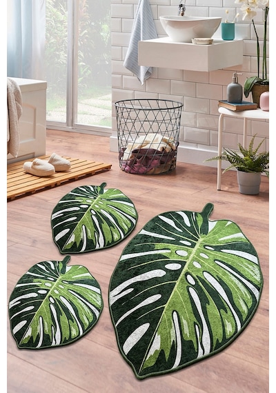 Chilai Home Lapel Green 3'lü Set Banyo Halısı Djt Yeşil