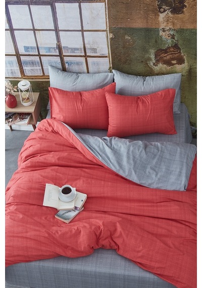 BonjardinHome %100 Pamuklu Çift Taraflı Çift Kişilik Nevresim Takımı (473534989) Düz Renk