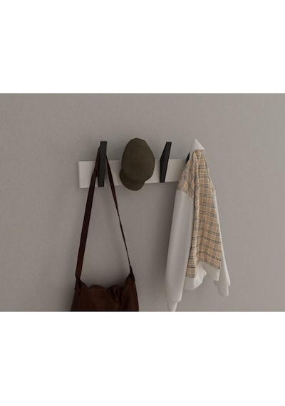 Hepsi3boyutlu Modern Duvar & Kapı Kanca Askılık - 4 Adet Siyah Kanca Askılık - Model No : 4 Siyah