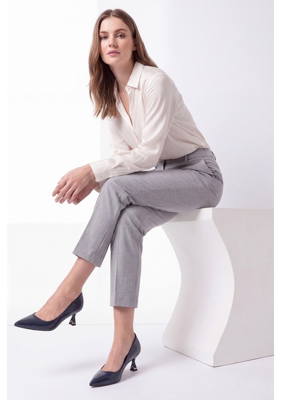 Luvi Shoes Lawton Lacivert Cilt Kadın Topuklu Ayakkabı