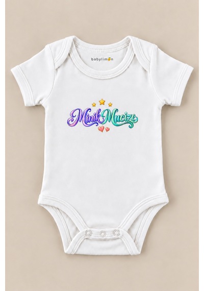 Babylimon Minik Mucize Beyaz Kısa Kollu Çıtçıtlı Bebek Zıbını Beyaz - 930083722 Beyaz