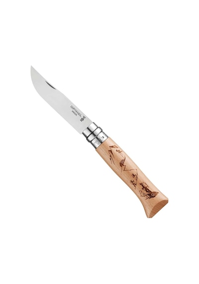 Opinel Kamp İnox No 8 Alpine Macera Kayağı Desenli Paslanmaz Çelik Ç Kahverengi