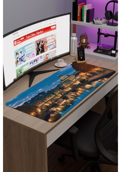 Roma İtalya V4 90x40 Xxl Gaming Kauçuk Kaymaz Taban Mouse Pad Fare Altlığı