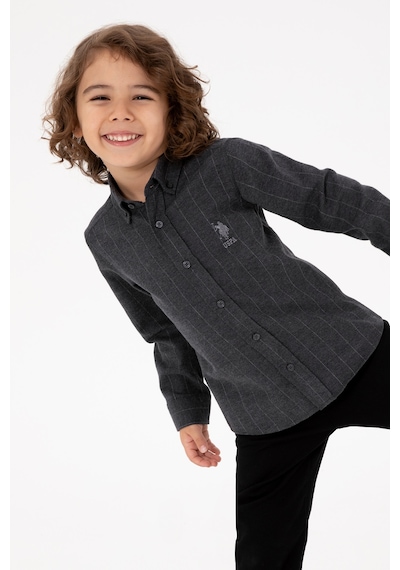U.s. Polo Assn. Erkek Çocuk Antrasit Gömlek Desenli 50316670-vr006 Antrasit