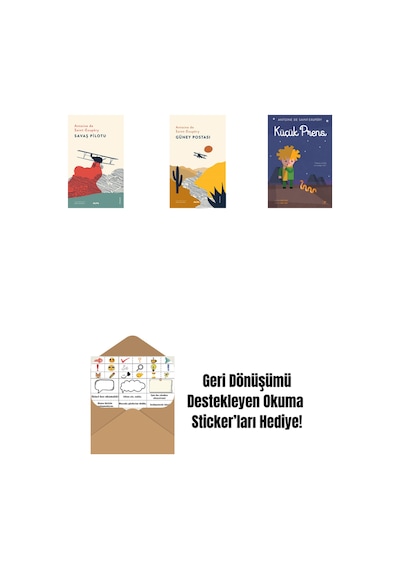 Savaş Pilotu + Güney Postası + Küçük Prens Ciltli - Büyük Boy + Okuma Sticker'ları