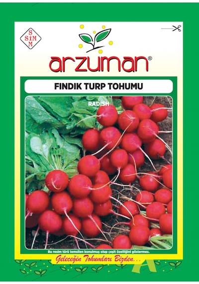 Arzuman Kırmızı Beyaz Fındık Turp Tohumu 25 GR