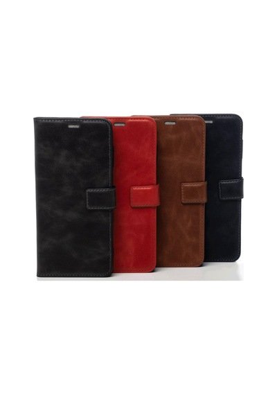 Infinix Hot 30i Hakiki Deri Cüzdanlı Kapaklı Kaliteli Lüks Kılıf Siyah