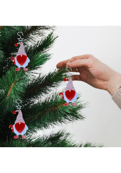 Gnom Noel Cücesi-beyaz-çam Ağacı Süsü 3lü Diğer