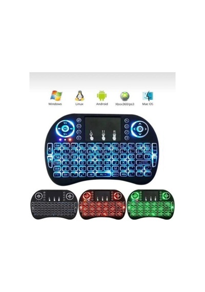 Zhltools Işıklı Mini Klavye Mouse Smart Tv Box Pc Şarjlı Oyuncu Klavye