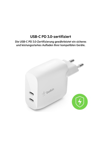 Belkin Çift 20w Usb-c Pd Duvar Şarj Cihazı 40w