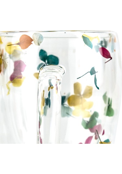 Kitchen Borosilikat Çiçek Desenli Kupa - Renkli - 350 Ml
