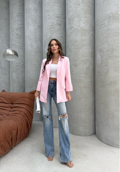 Pembe Blazer Ceket Pembe