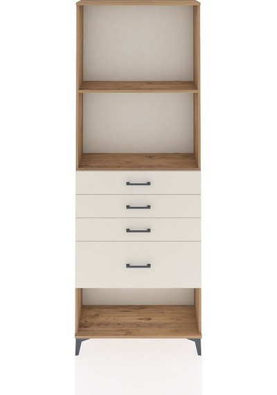 Arges Dolap 2 Raflı 4 Çekmeceli 88x30x243 Çam-aytaşı Çam