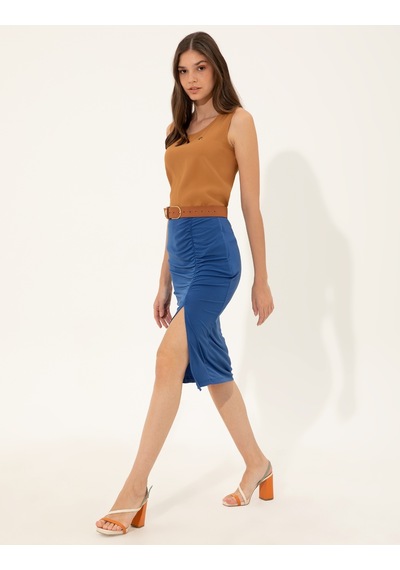 Pierre Cardin Kadın Saks Etek Örme 50246275-vr045 Saks Mavi