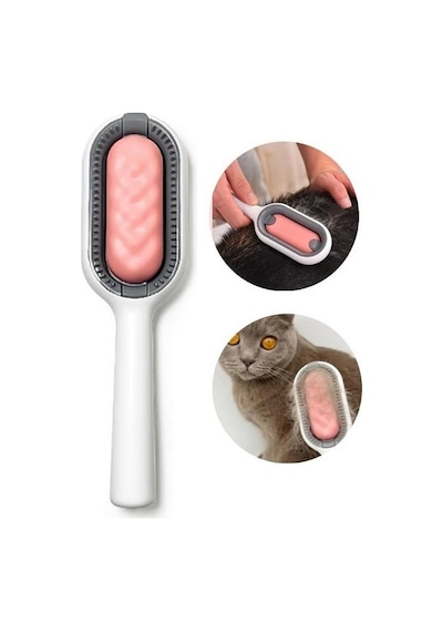 Süslüpati Kedi Köpek Tüy Alma Toplama Tarağı Sıcak Su Torbalı Pembe