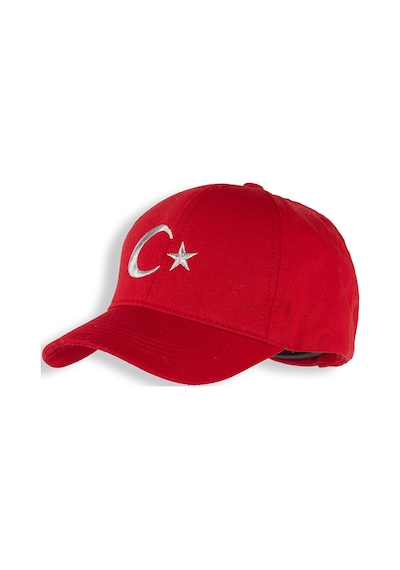 Denokids Unisex Çocuk Ay Yıldız Bayrak Kırmızı Şapka Renkli