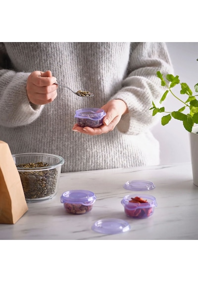 Ikea Pruta 3'lü Gıda Saklama Kabı Seti 70 Ml 4 X 7 Cm Şeffaf Leylak Diğer
