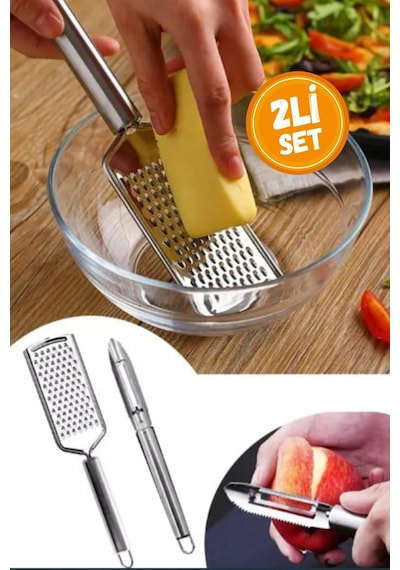 2li Set Paslanmaz Çelik Rende Ve Soyacak Peynir Çikolata Zencefil Patates Limon Rende Sebze Soyucu Diğer
