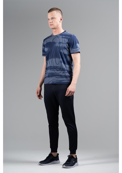 Maraton Regular Erkek Bisiklet Yaka Lacivertmelanj T-shirt Lacivertmelanj