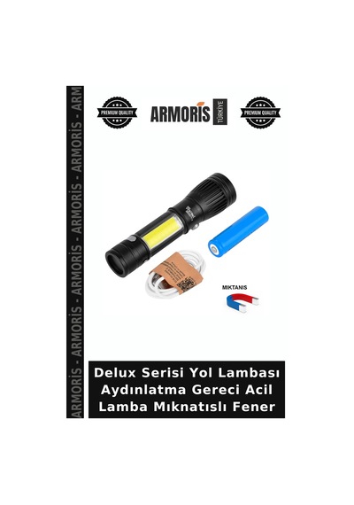 Delux Serisi Yol Lambası Aydınlatma Gereci Acil Lamba Mıknatıslı Fener